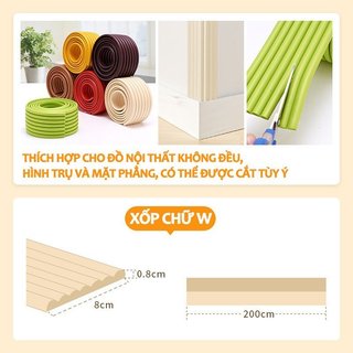 W Shape Baby Corner Guard Foam NBR Chống Thấm Nước Dính Bàn Cạnh Bảo Vệ An Toàn Gia Đình