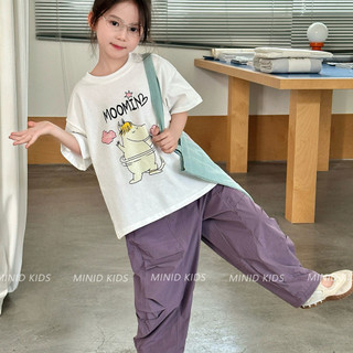 (Từ 1-12 tuổi) Áo thun ngắn tay cho trẻ em, cổ tròn, in hình bướm hoạt hình, phù hợp cho bé gái.