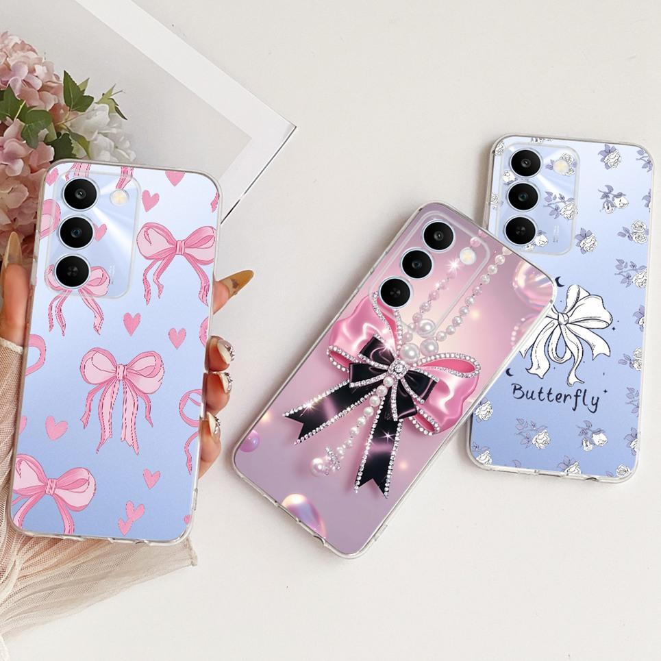Nơ Họa Tiết Trái Tim Tình Yêu Mèo Dễ Thương Ốp lưng Realme C83 C100 P4 Lite 5G Realme C100i 4G Vỏ Mềm Trong Suốt Silicon Ốp Lưng