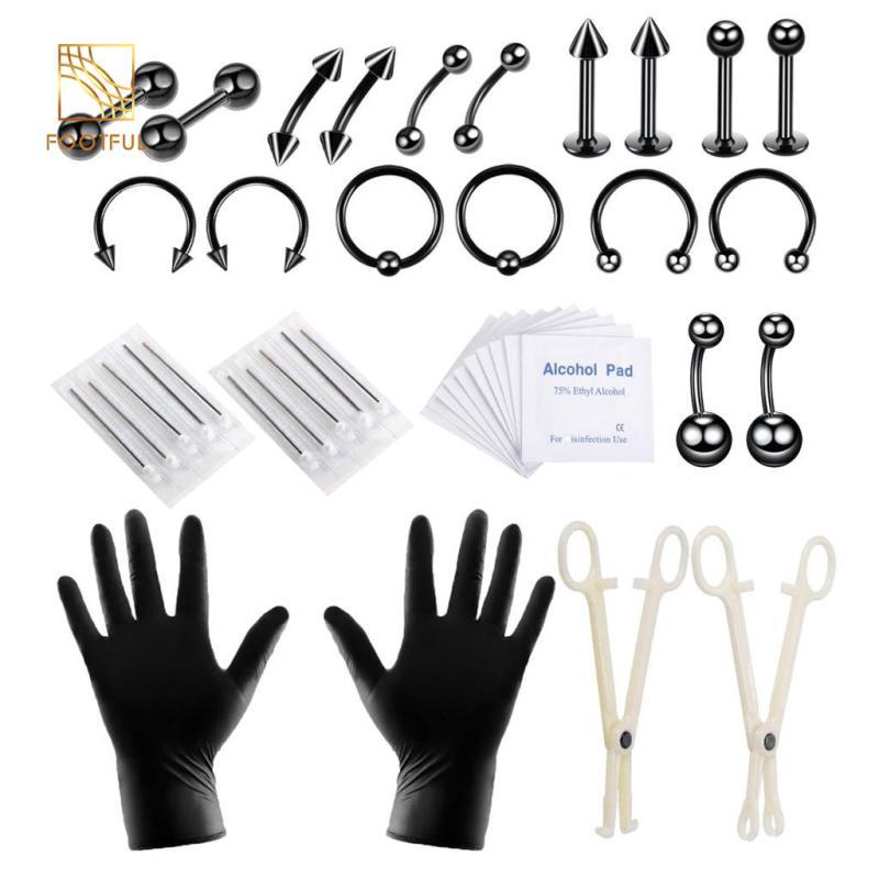Đồ dùng xăm chuyên nghiệp - Bộ 42 dây chuyền body cho lông mày, bụng và lưỡi