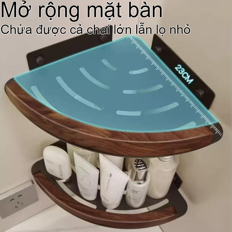 Kệ Góc để đồ Nhà Tắm, Chất Liệu Gỗ óc Chó, Chống Thấm Nước, Chống Gỉ, Khả Năng Chịu Lực Cao