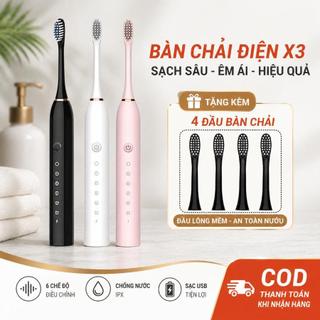 Bàn Chải Đánh Răng Điện X3 Động Cơ Từ, Làm Sạch Sâu, Loại Bỏ Vết Trà Cà Phê, Cao Cấp