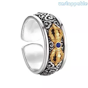 Unstop * Nhẫn đồng có thể điều chỉnh sành điệu với phụ kiện ngón tay Vajra truyền thống Thích hợp cho trang phục thường ngày và trang trọng