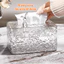 Hộp Đựng Khăn Giấy Acrylic Cao Cấp Vân Sóng Nước, Hộp Giấy Decor Trong Suốt Charm Thỏ Sang Trọng