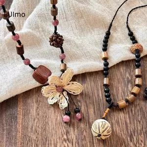LUImo Phong Cách Dân Tộc Bồ Đề Hoa Nelace Cho Nữ Bé Gái Dài Dệt Hoa Áo Len Dây Chuyền Trang Sức Thời Trang Phụ Kiện Quà Tặng Sinh Nhật SBS
