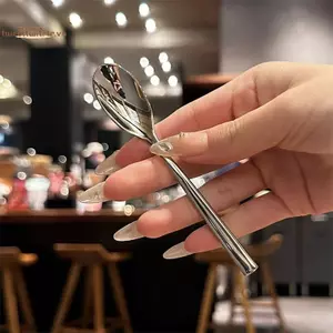 Thìa tròn nhỏ inox TRTR dùng cà phê, khuấy mật ong, gia vị, ăn kem, tráng miệng gia đình