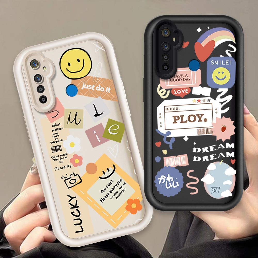 Ốp Lưng Cho Realme 5 5i 5S 6i Hoạt Hình Silicon Mềm Ốp lưng TPU Nhãn Nụ Cười Hoa Mắt Thiên Thần Ốp Lưng Chống Sốc
