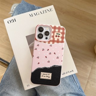 Ốp Lưng iPhone TPU Hoạ Tiết Da Mềm Cherry Chống Sốc, Chống Bẩn Cao Cấp - iP X/XS/11/12/13/14/15/16/17/Pro/Max