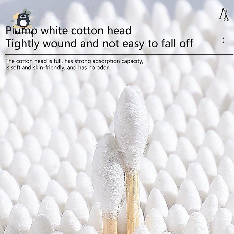 [Bluemood] 500 Chiếc Hộp Mỹ Phẩm Dùng Một Lần Cotton Hai Đầu Cotton Swab Nữ Trang Điểm Bông Buds Cho Gỗ Sti Mũi Tai Dụng Cụ Làm Sạch Mới