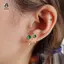1 Đôi Bông Tai Tragus Xanh Tròn Nhỏ Nhỏ Lùm Xuyên Sụn Stud Xoắn Trang Sức Cz Barbell Khuyên Tai Mới