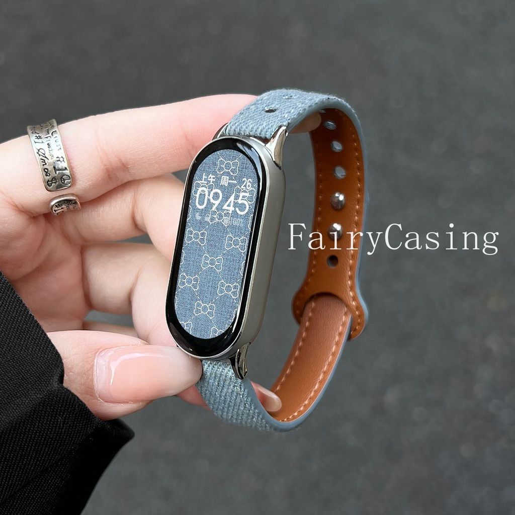 Dây Da Cao Bồi Cho Xiaomi Mi Band 10 9 8 7 Phụ Kiện Vòng Tay Mỏng Cho Miband 10Pro Dây Đeo Tay Thay Thế