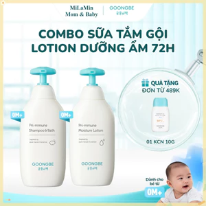 Combo Sữa Tắm Gội Và Lotion Dưỡng Ẩm GOONGBE Lành Tính Dành Cho Bé 350ml