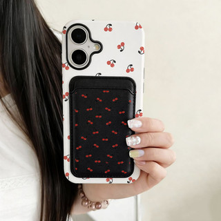 Ốp bảo vệ họa tiết anh đào màu đỏ cho iPhone 11 12promax 13pro15pro 15promax 14 14promax 14pro 16 pro max 16 plus 17 17promax ốp lưng hai trong một