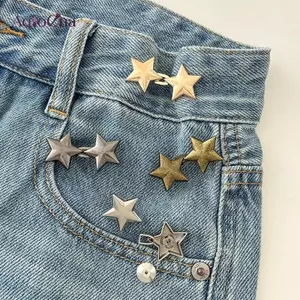 AqToCna 1 Cặp Nút Quần Jean Có Thể Điều Chỉnh Kẹp Cho Quần Váy Eo Thắt Lưng Bule Snap Nút Điều Chỉnh Quần Pin Nút Có Thể Thu Vào AqToCna