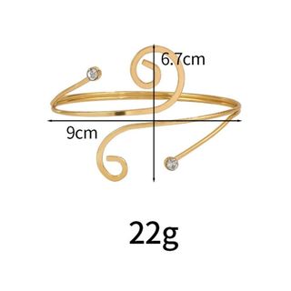 TRACEILLOIAN Music Note Open Bangle, Vòng đeo tay vòng đeo tay vàng / bạc phong cách Punk, Vòng tay xoắn ốc hình học có thể điều chỉnh bằng kim cương giả thời trang Trang sức kỳ nghỉ