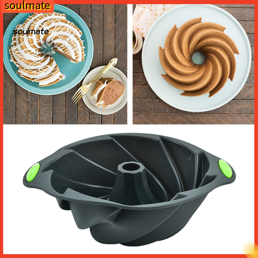 Linh hồn| Khuôn Làm Bánh Cấp Thực Phẩm Chịu Nhiệt Chống Dính Ren DIY Silicon Voan Bánh Chảo Xoắn Ốc Bánh Donut Khuôn Nhà Bếp Tiện Ích