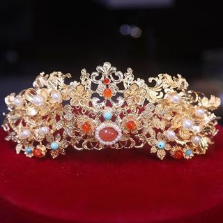 Hanfu Vương Miện Tóc Bộ Váy Cưới Mũ Đội Đầu Ming Made Phoenix Crown Tua Rua Chọn Thẻ Bước Lắc Trung Quốc Cô Dâu Phụ Kiện Tóc Cưới Kẹp Tóc 26..V3JN