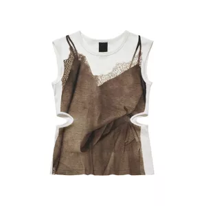 Milyfashion Modal Ren In Mùa Hè Phong Cách Mới Eo Rỗng Niche Slim-fit Áo Chui Đầu Không Tay Top DYWT