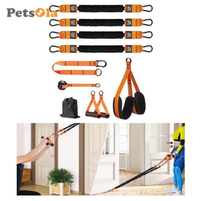 Bộ dây co giãn kháng lực với tay cầm tựa đầu gối để tập luyện sức mạnh thanh kéo lên tại nhà