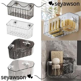 Kệ góc cốc hút phòng tắm SEYAWSON, Giá thoát nước bồn rửa xoay đa chức năng, Giá đỡ bọt biển treo tường tiện lợi chất lượng cao Phòng tắm