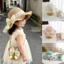 2-5 Tuổi Trẻ Em Bé Gái Rơm Mũ Chống Nắng Có Túi Đeo Ngang Bộ Tulip Nơ Ren Viền Rộng Vành Đi Biển Mũ Thường Ngày Cho Bé Mùa Hè Mũ