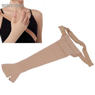rosestoree Phù bạch huyết Nén tay cho nam giới Phụ nữ 23-32mmHg Hỗ trợ đầy đủ với dây đeo Nẹp Phù nề Lipedema Sưng sau phẫu thuật cắt bỏ vú Giảm đau (M-Left