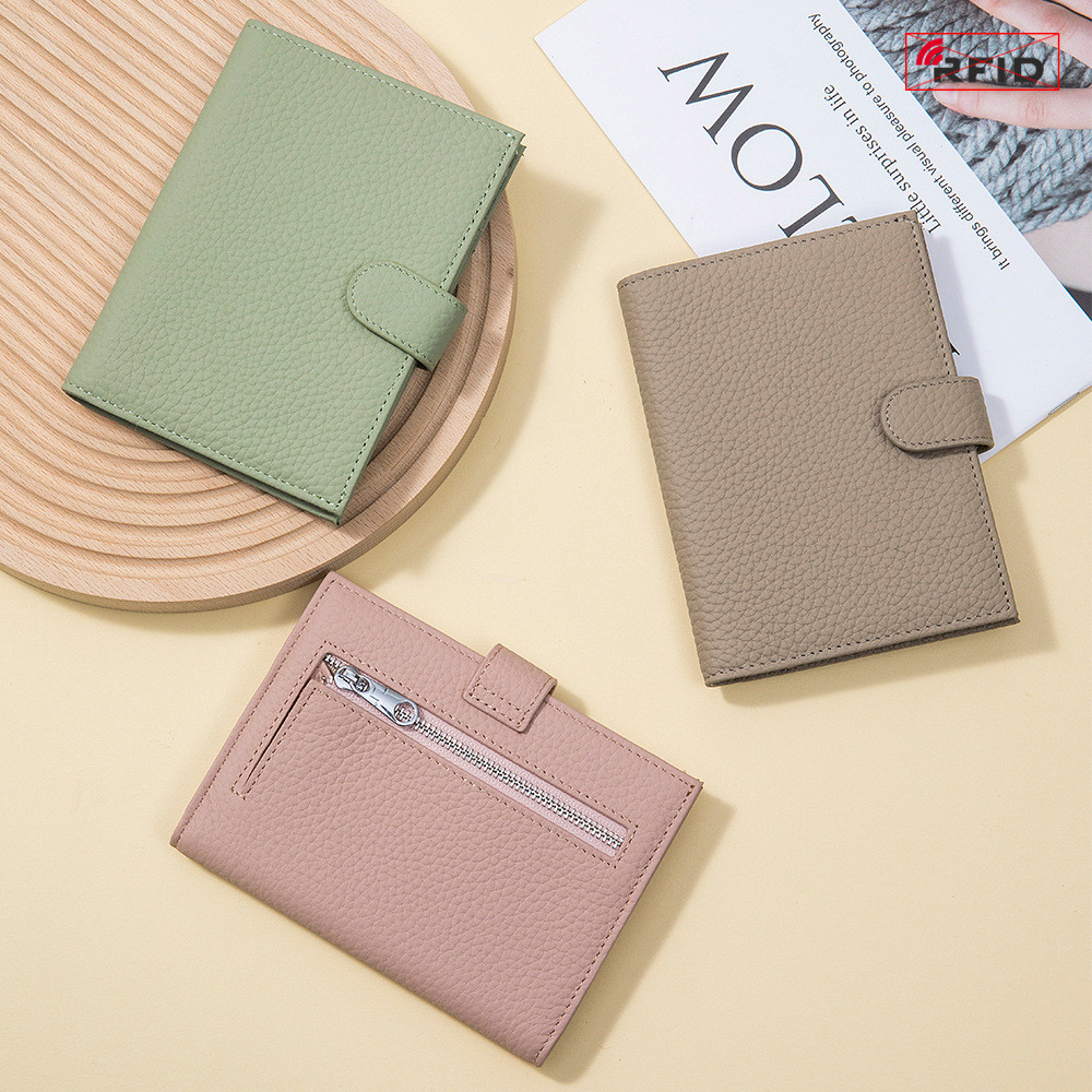 Nhiều Màu RFID Chống Trộm Da Thật Chính Hãng Đựng Hộ Chiếu Đa Năng Tài Liệu Vé Túi Bảo Quản