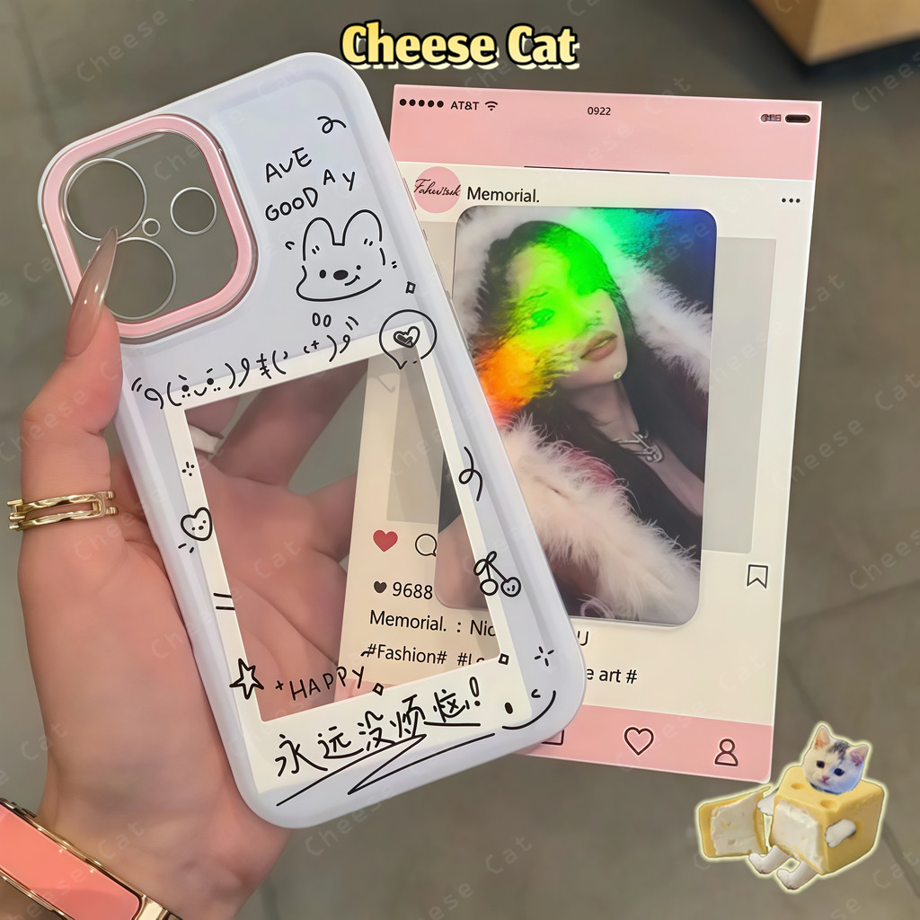 Có thể đựng những tấm thẻ nhỏ Ốp lưng iPhone khung ảnh tức thời sáng tạo cho iPhone 16 15 14 13 12 11 17 Pro Max X 7Plus