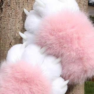 WARMTHCO Cosplay Găng Tay Mèo, Làm Dày Sang Trọng Móng Vuốt Mèo Găng Tay, Hoạt Hình Động Vật Squeaking Cosplay Găng Tay Đạo Cụ