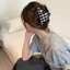 Thời Trang Pháp Houndstooth Tam Giác Vuốt Tóc Kẹp Chất Lượng Cao Lưng Bun Kẹp Tóc Nữ