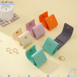 Túi trưng bày trang sức DAYBREAK, Flip Cover Túi đựng đồ trang sức Mini, Bông tai da PU Sắp xếp Bông tai đơn giản Hộp lưu trữ vòng