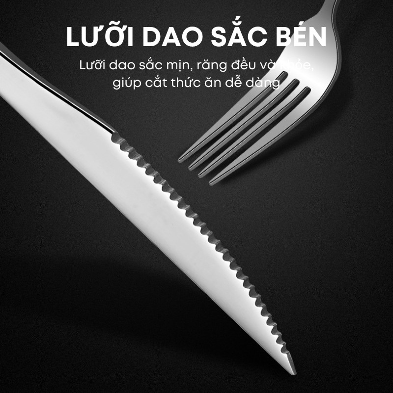 [LẺ] Dao Muỗng Dĩa Inox 410 – Nhiều Kích Cỡ – Dao Bít Tết, Thìa, Nĩa, Muỗng Cafe Dày Dặn Dùng Gia Đình, Nhà Hàng 1010