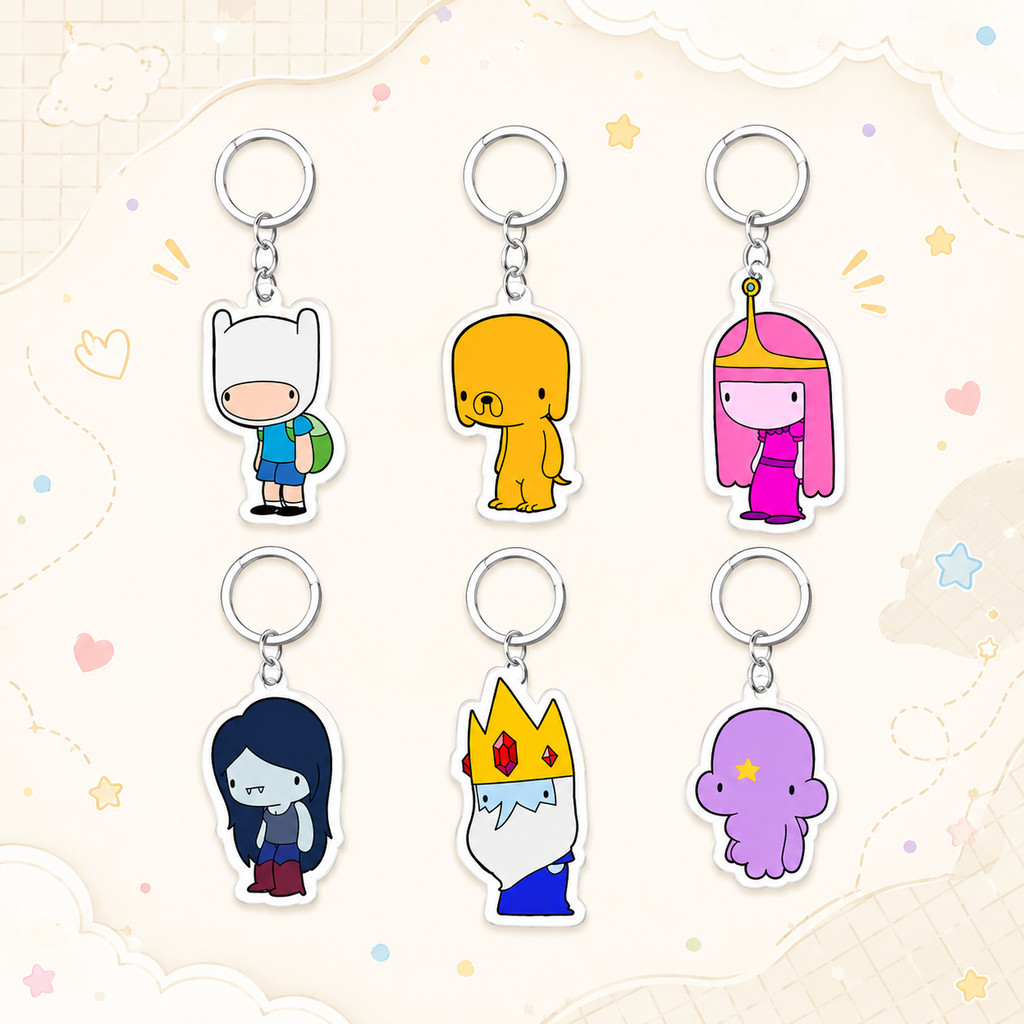 Móc khoá hoạt hình Adventure Time dễ thương đáng yêu treo cặp, chìa khoá hoặc tặng bạn bè, người thân