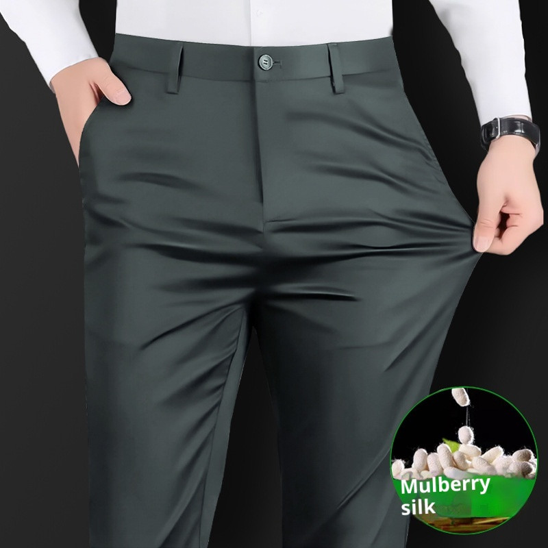 Quần nam công sở co giãn pha lụa, chống nhăn