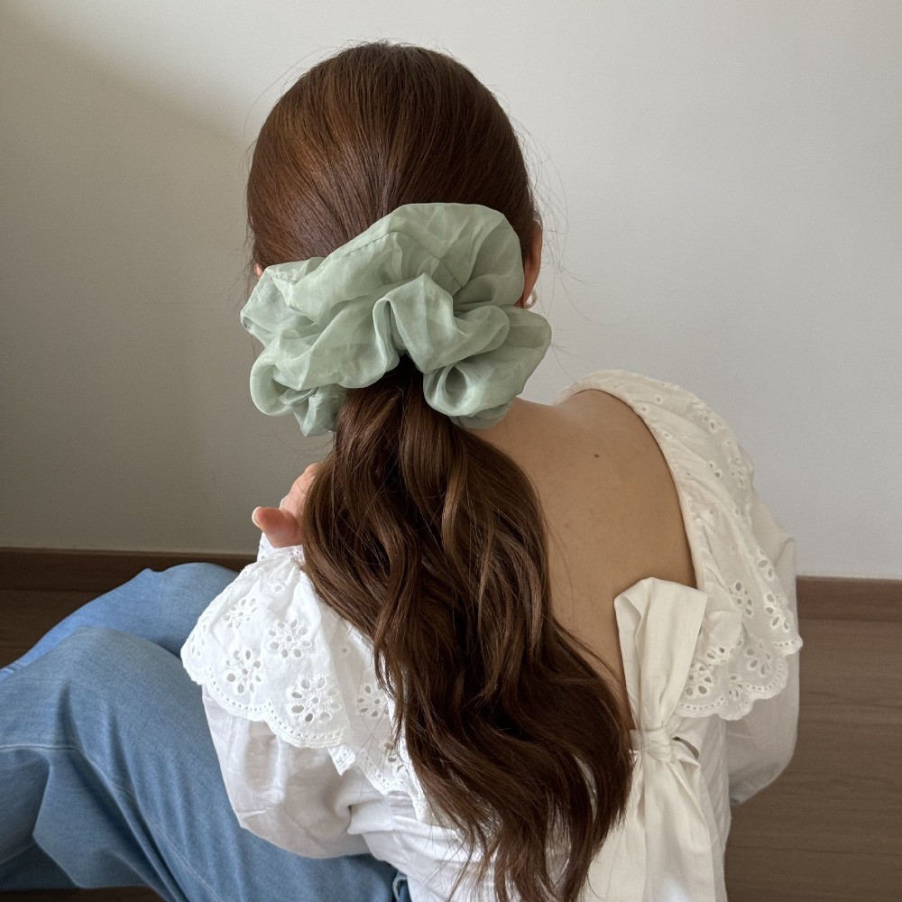 Hululu Scrunchy Tóc Kích Thước Lớn - Phong Cách Hàn Quốc & Pháp, Dây Cao Su Thời Trang cho Cô Gái