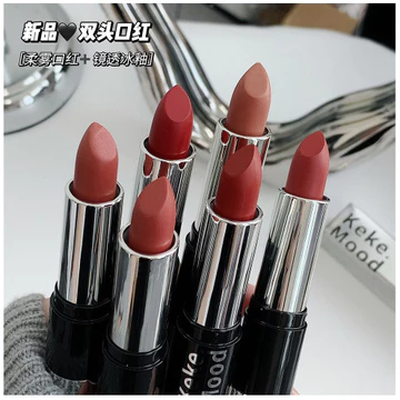Kememood Son môi hai đầu 2 trong 1, Son môi gương mờ và bóng, Son môi lâu trôi, không phai màu, dưỡng ẩm