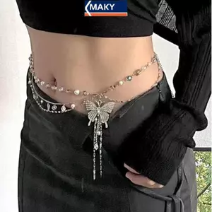 Dây Thắt Lưng Mỏng Kim Loại Sáng Bóng, Điều Chỉnh Linh Hoạt, Phong Cách Punk Thời Trang Cho Nữ Và Bé Gái VN