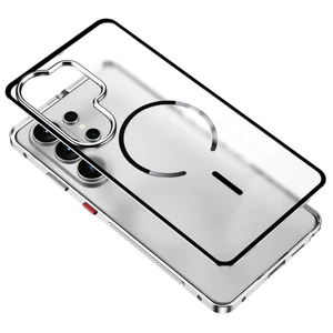 Dành Cho Samsung Galaxy S26 Ultra S25 S24 Plus S23 Frosted Case Khung Kim Loại Có Thể Tháo Rời Để Khóa Hợp Kim Nhôm Matte Case