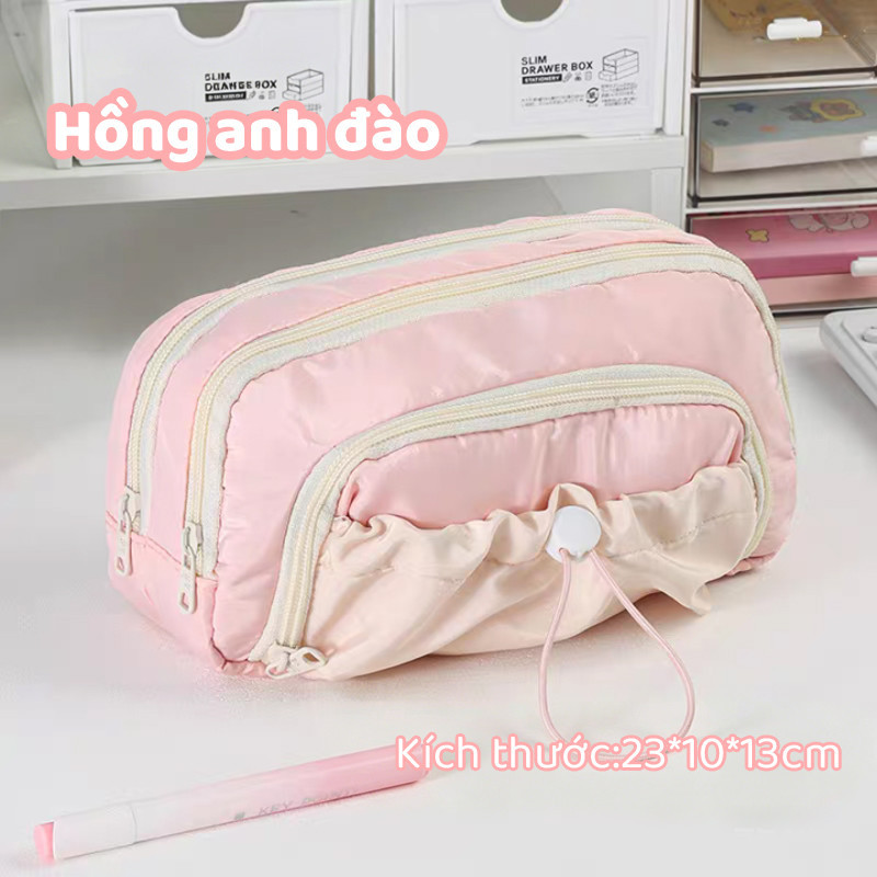 Túi Đựng Bút Hộp Bút Bằng Vải Cute, Thiết Kế Dễ Thương Nhiều Ngăn, Bút Chì Cho Bé Gái, Dụng Cụ Học Sinh Văn Phòng Phẩm