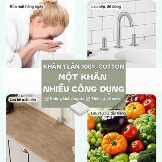 Khăn mặt dùng một lần Vải làm sạch Cotton mềm mại Tẩy trang phòng tắm thấm hút nhẹ nhàng