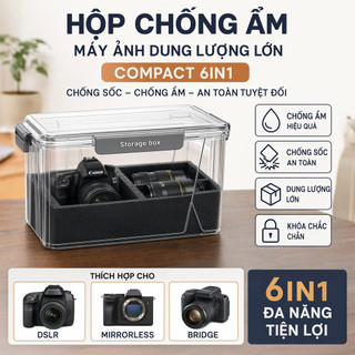 Hộp khô máy ảnh Điều khiển độ ẩm chống sốc Lưu trữ lớn cho ống kính không gương lật DSLR