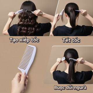 Bộ Lược Tóc Chống Tĩnh Điện Detangle Lược Răng Rộng Đuôi Lược Mịn Tóc Salon Du Lịch Sử Dụng