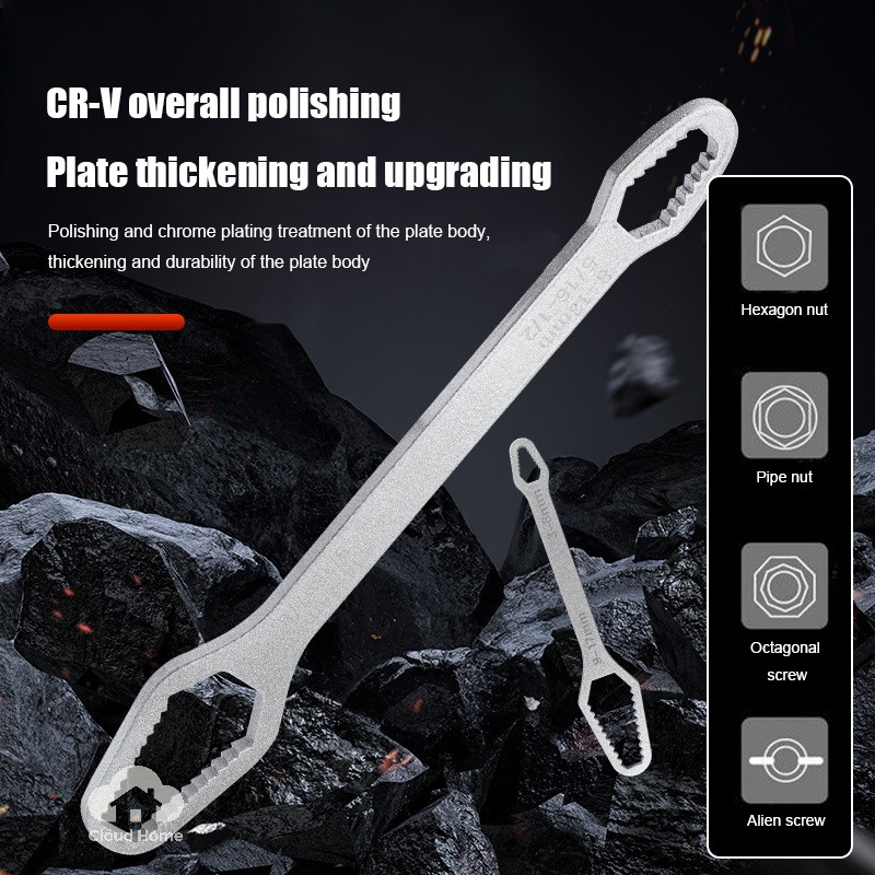 🌤️COD🌤️23Cm Cờ lê đa năng Độ dày 5mm Cờ lê tự siết điều chỉnh đa năng, cờ lê điều chỉnh nhanh đa dụng
