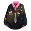 VN Áo sơ mi hai mảnh cổ áo graffiti tie-in, kích thước lớn, phù hợp unisex