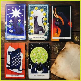 Tarot dành cho người mới bắt đầu Chủ đề mèo 78 món Trò chơi kể may mắn Chơi trò chơi bài cho bữa tiệc du lịch tại nhà decfeyeth