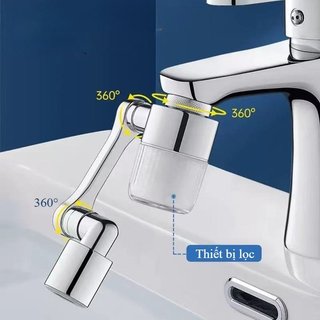 Bộ lọc vòi đa năng Máy sục khí Xoay 1080 độ Đính kèm bồn rửa bằng thép không gỉ ABS