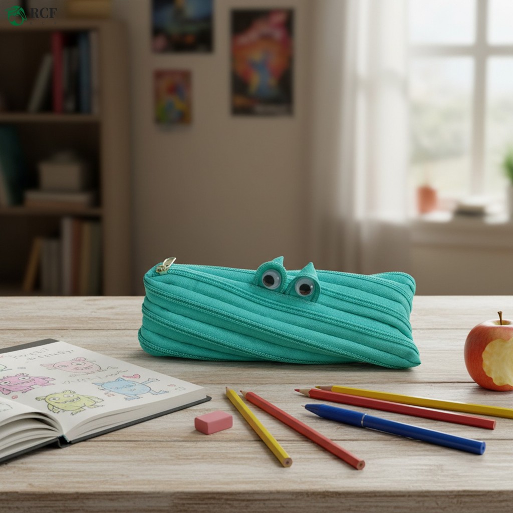 Hộp đựng bút chì Canvas Monster Design - Dung tích lớn Bền nhẹ cho học sinh