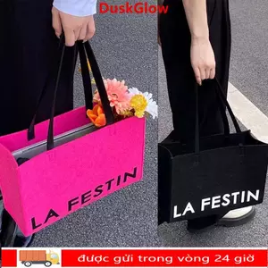 Túi xách DUSKGLOW, có tay cầm Túi đeo vai nỉ dung tích lớn, Túi đeo chéo đa chức năng màu đỏ hồng