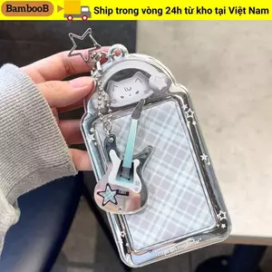 Giá đỡ Photocard BAMBOOB, Bảo vệ ảnh thần tượng PVC 3 Inch, INS trong suốt Rock Kitten Sinh viên Thẻ ID Khung ảnh Kpop