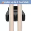 1 chiếc giá đỡ gậy bi-a 2 lỗ, giá đỡ gậy có trọng lượng di động kèm giá đỡ phấn, chất liệu nhựa đen